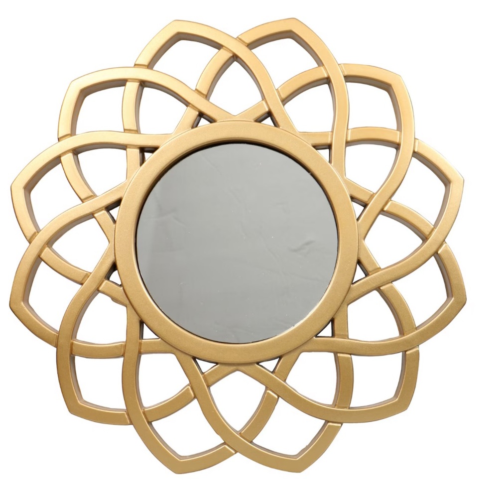 Gold Decorative Wall Mirrors 9.75” x 9.75” Set of 3 - Picture 4 of 6